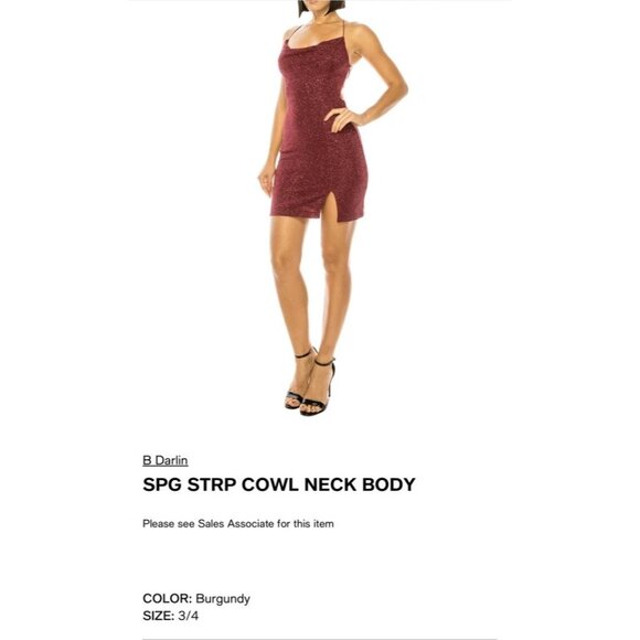 B Darlin Women's Sheath Mini Dress Strappy Open Back 5DHY254 Slim Red Size 15/16 - Picture 2 of 8